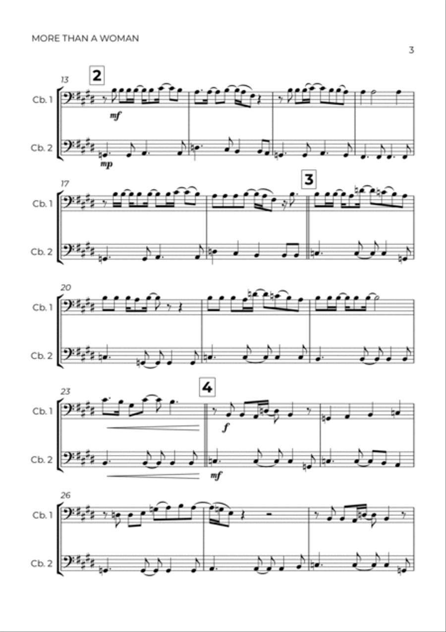 More Than A Woman String Duet scores gallery preview page 3