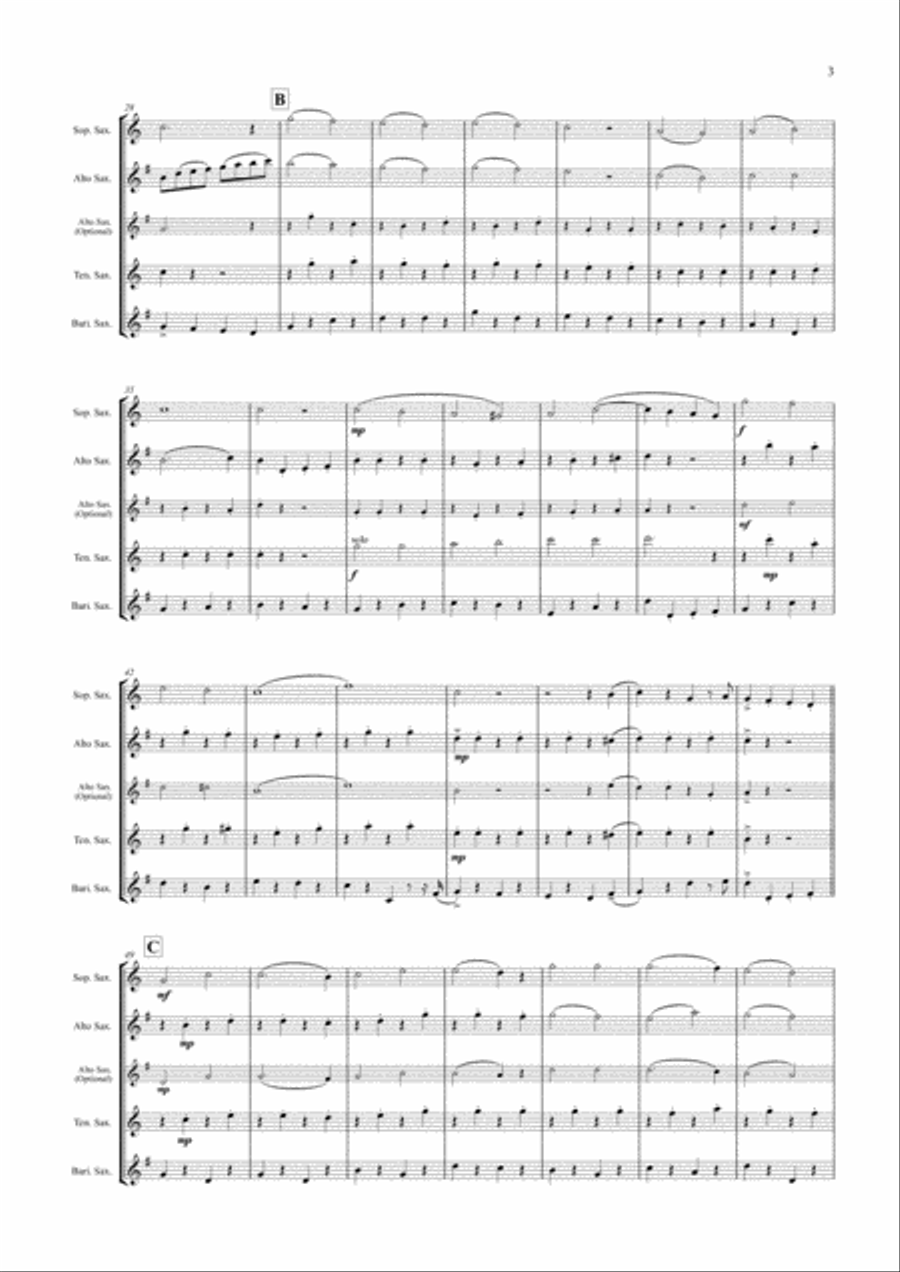 Christmas Tootie-Flooties! (Saxophone Quartet / Quintet) - Score Saxophone Quartet scores gallery preview page 3