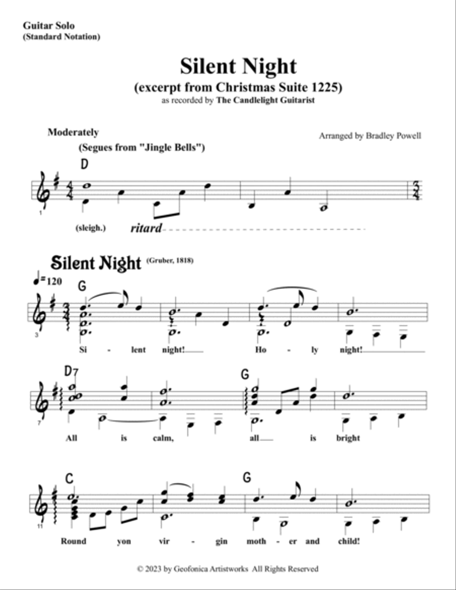 Silent Night Electric Guitar scores gallery preview page 2