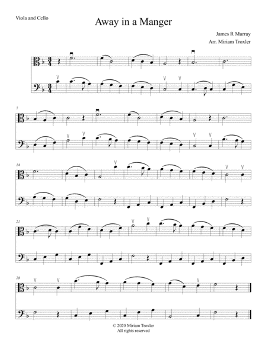 Traditional Christmas Carols for Two String Instruments: Viola and Cello String Duet scores gallery preview page 4