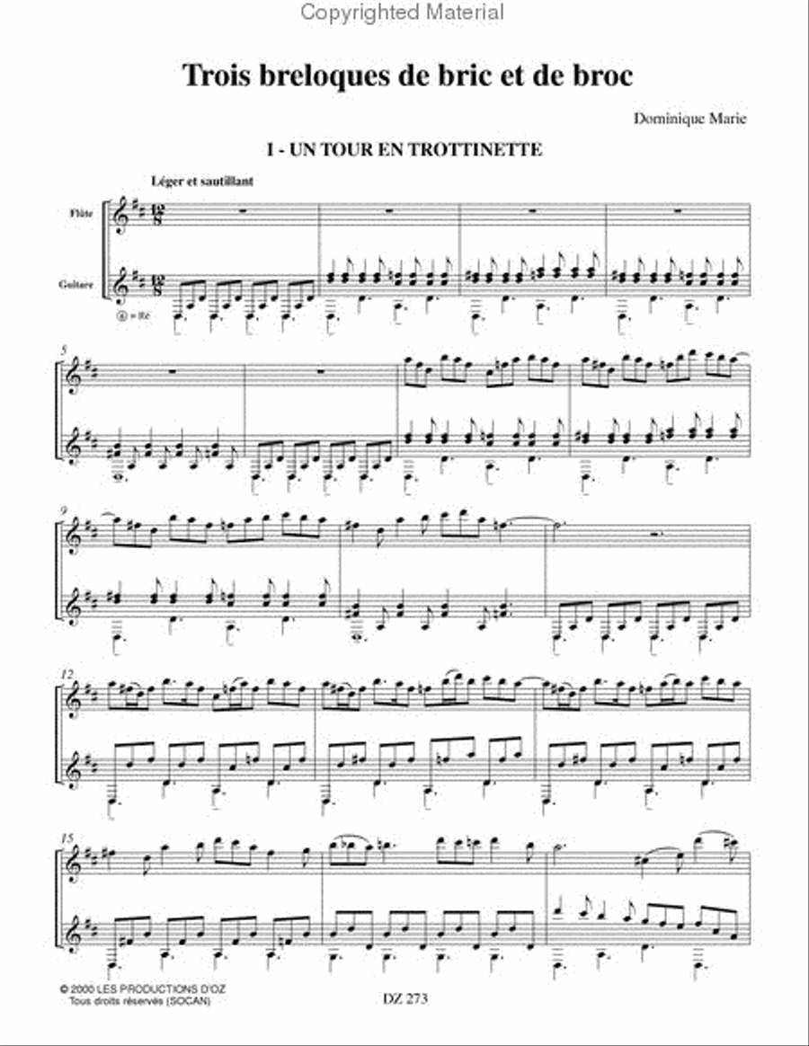 Trois breloques de bric et de broc Flute scores gallery preview page 2