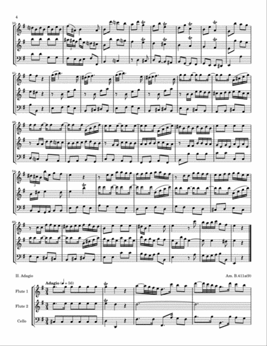 Stolzel Trio Sonata in E Minor Am. B. 411a(9) Small Ensemble scores gallery preview page 4