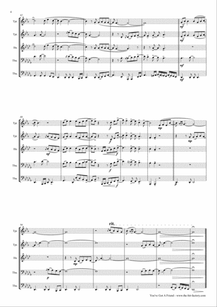 You've Got A Friend Euphonium scores gallery preview page 4