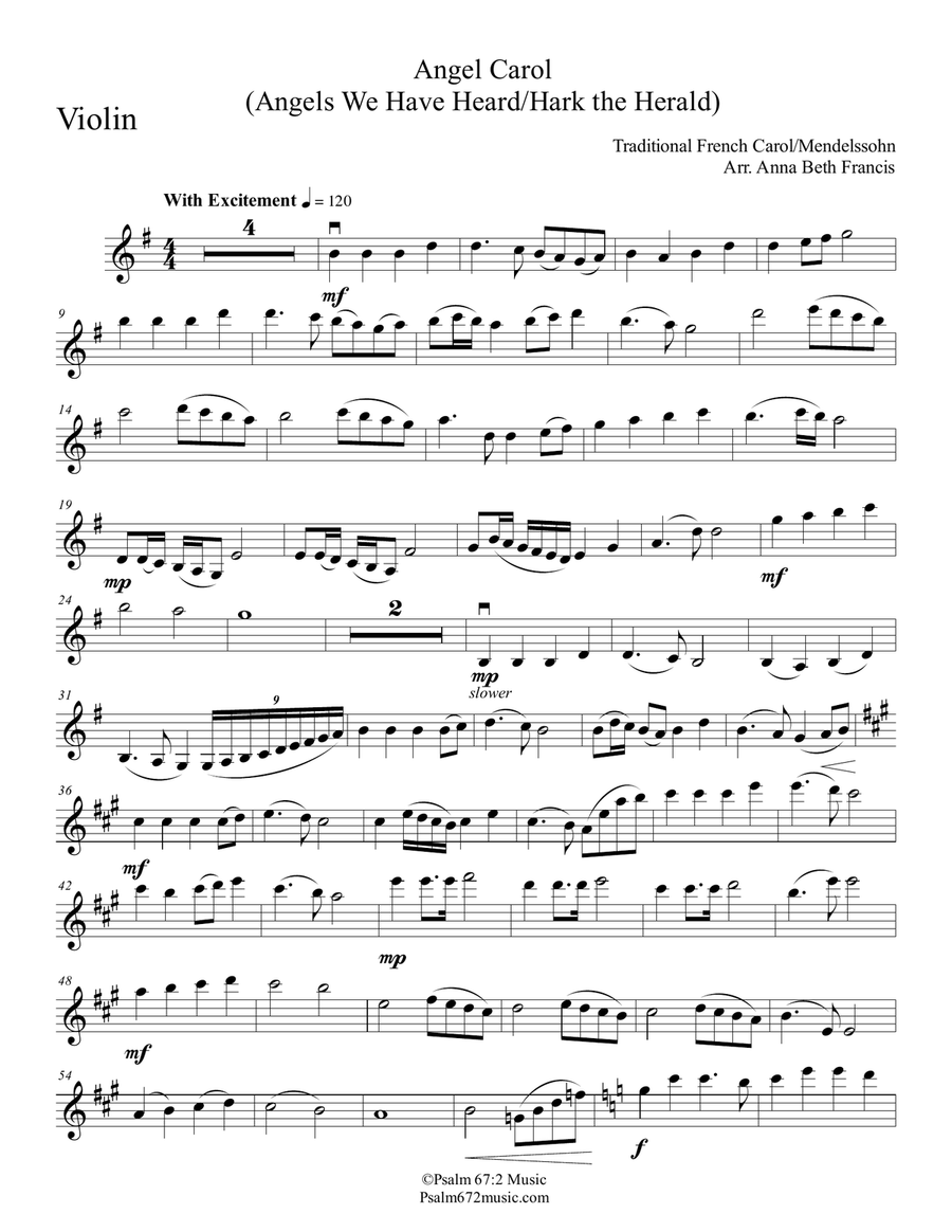 Angel Carol Angel Carol Violin Solo scores gallery preview page 1