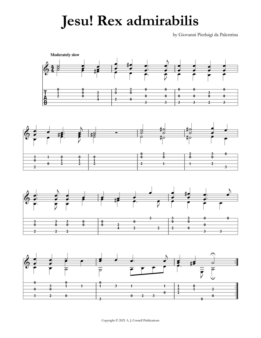 Jesu! Rex admirabilis Jesu! Rex admirabilis Classical Guitar scores gallery preview page 1