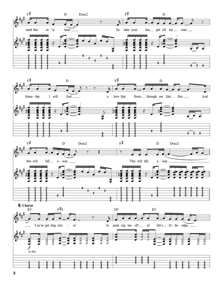 Loser Acoustic Guitar scores gallery preview page 2
