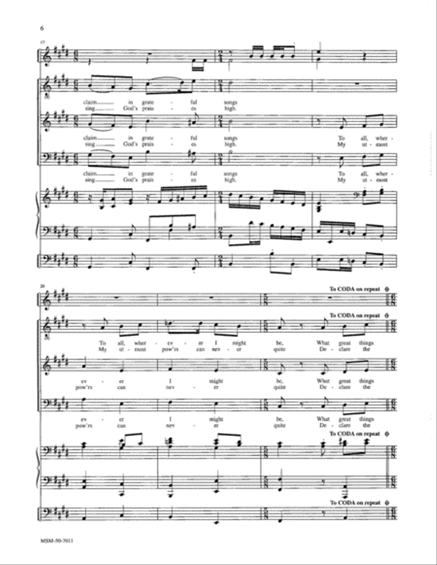 Oh, That I Had a Thousand Voices Choir scores gallery preview page 6
