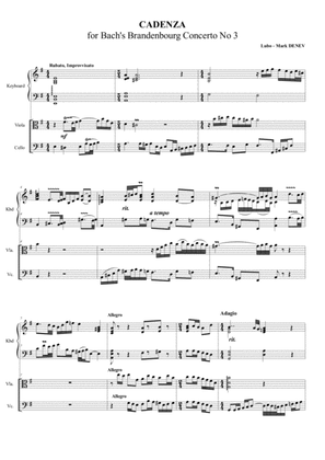 Cadenza for Bach's Brandenbourg Concerto No 3