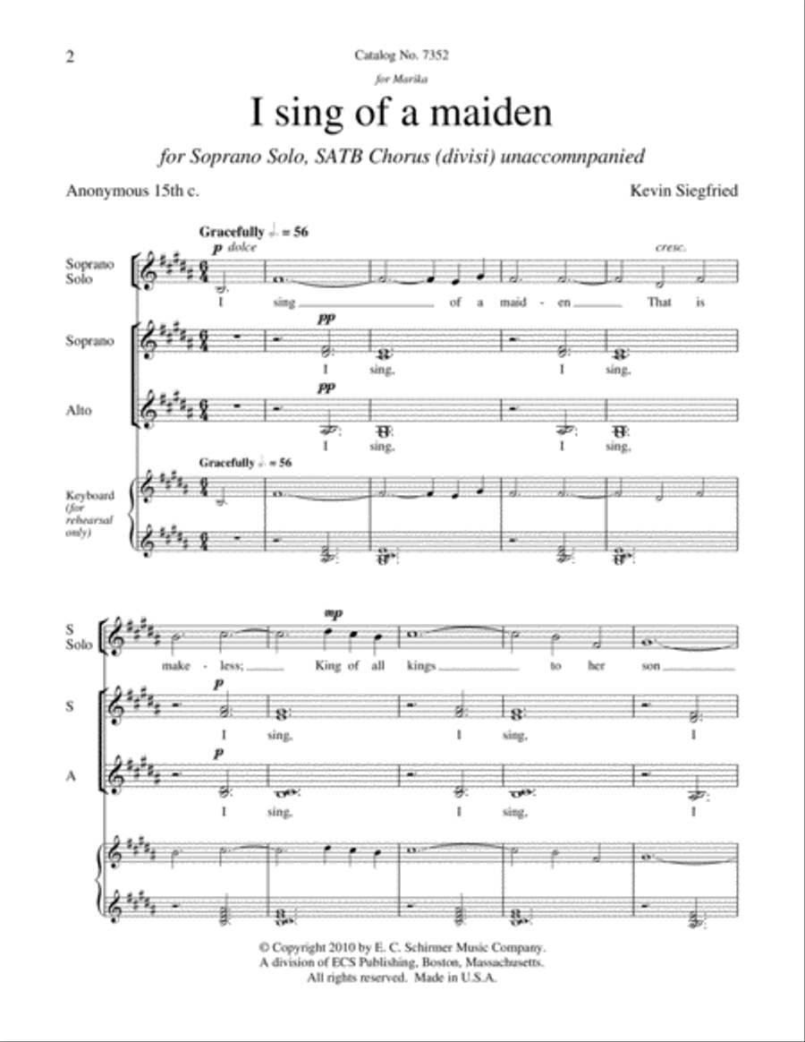 I sing of a maiden Divisi scores gallery preview page 2