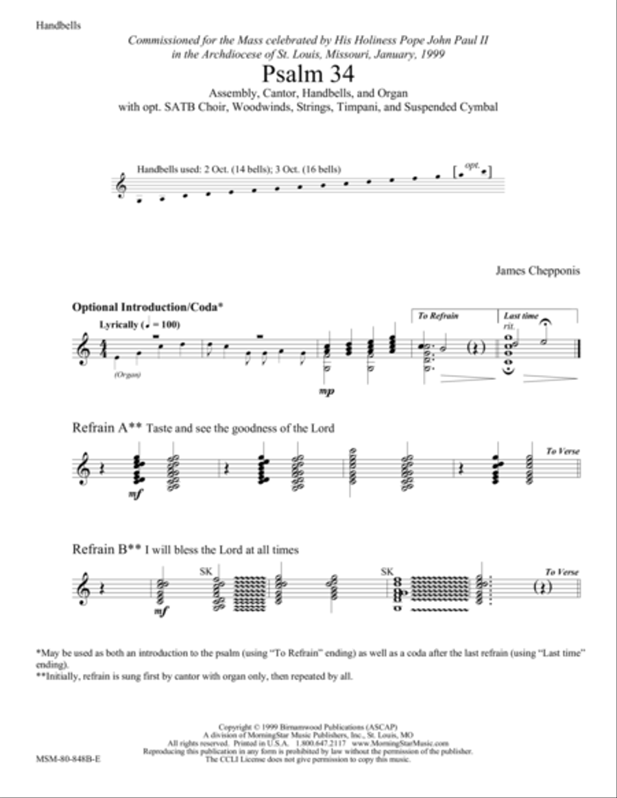 Psalm 34 Choir scores gallery preview page 1