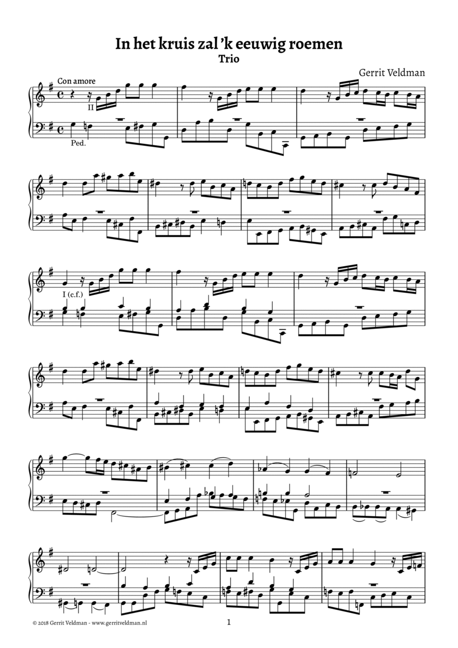 In het kruis zal 'k eeuwig roemen (trio) Organ Solo scores gallery preview page 1