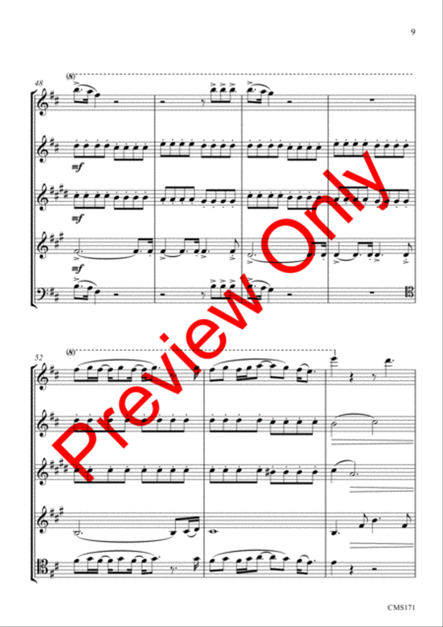 Queen Medley Fantasy Woodwind Quintet scores gallery preview page 12