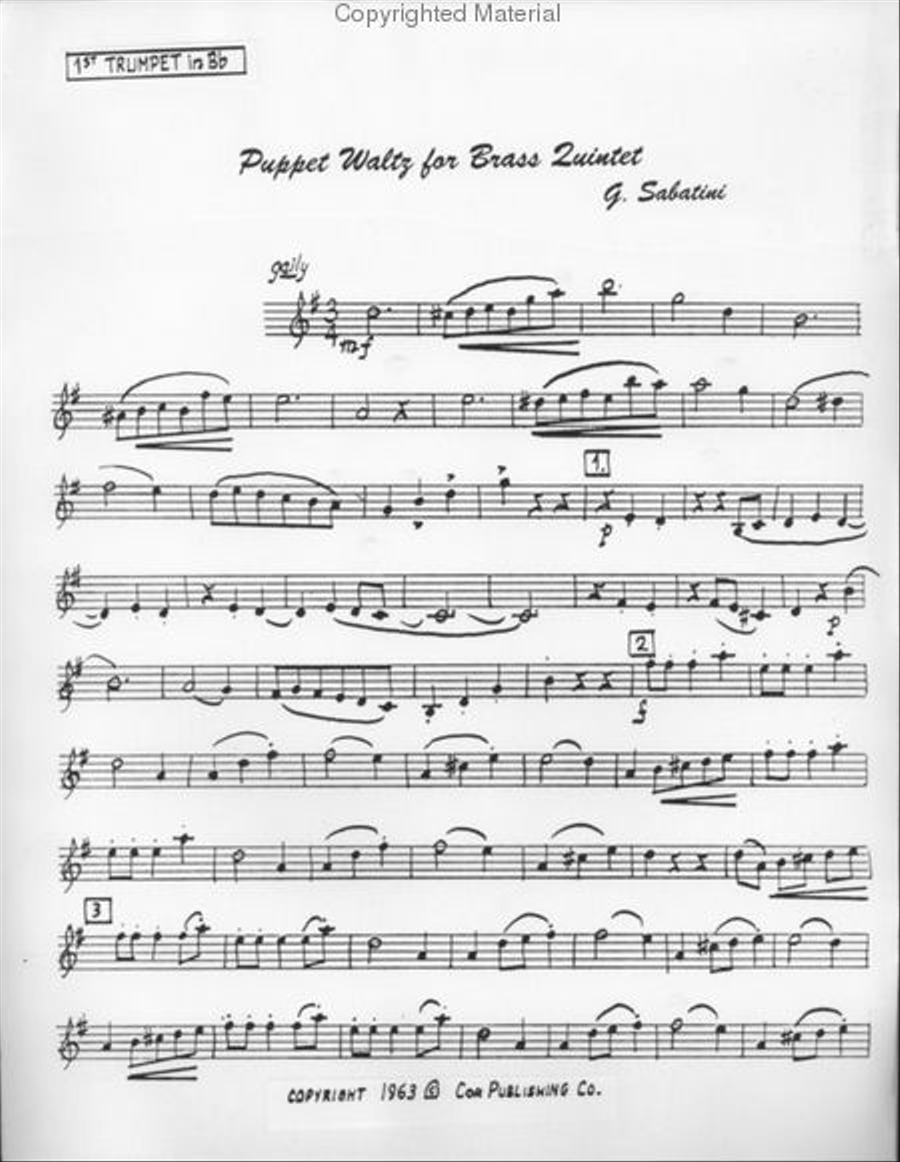 Puppet Waltz for Brass Quintet Brass Quintet scores gallery preview page 2