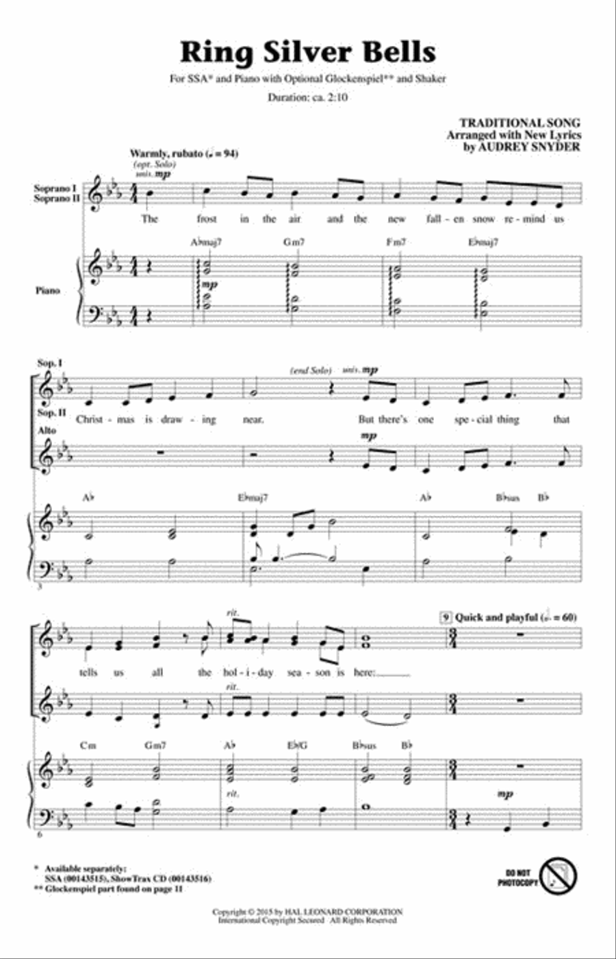 Ring Silver Bells Ring Silver Bells SSA scores gallery preview page 2