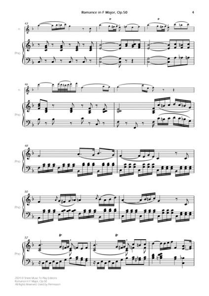 Romance in F Major, Op.50 - Flute and Piano (Full Score and Parts) image number null