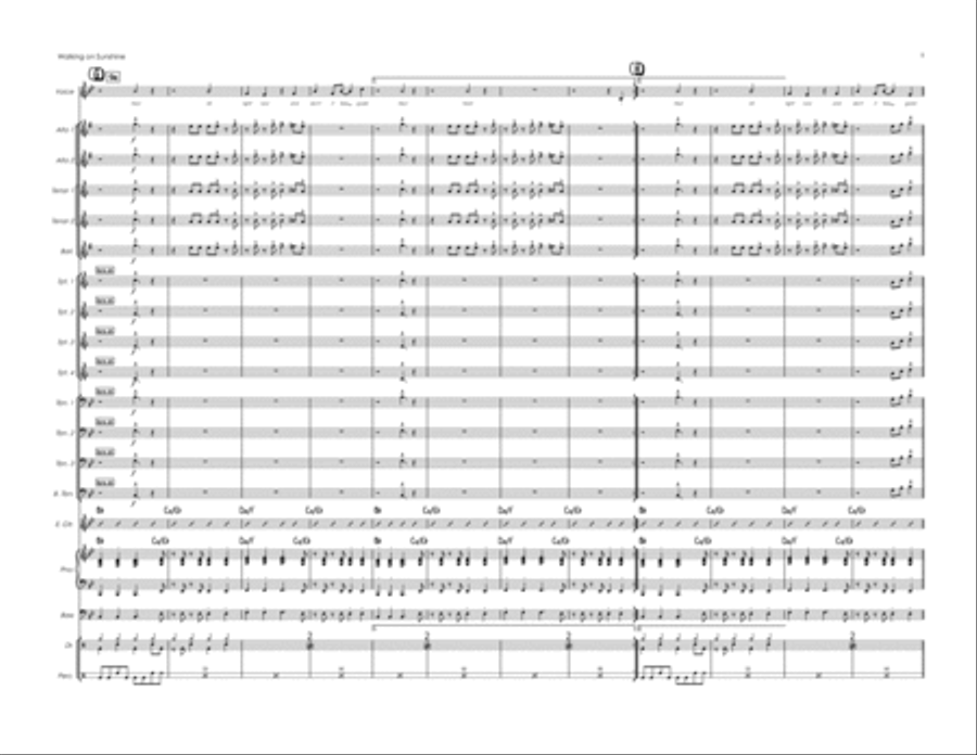 Walking On Sunshine Jazz Ensemble scores gallery preview page 5