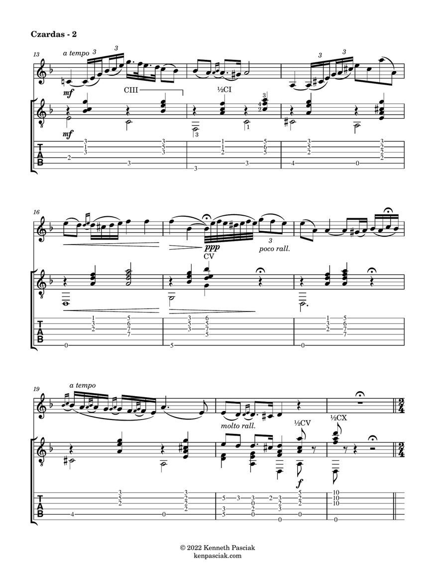 Czardas (for Violin and Guitar) String Duet scores gallery preview page 4