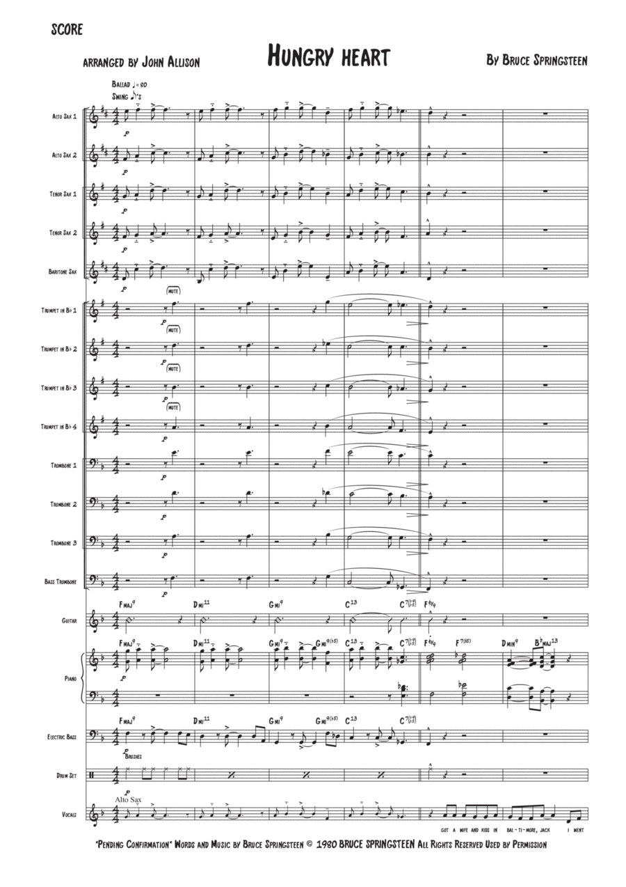 Hungry Heart Jazz Ensemble scores gallery preview page 1