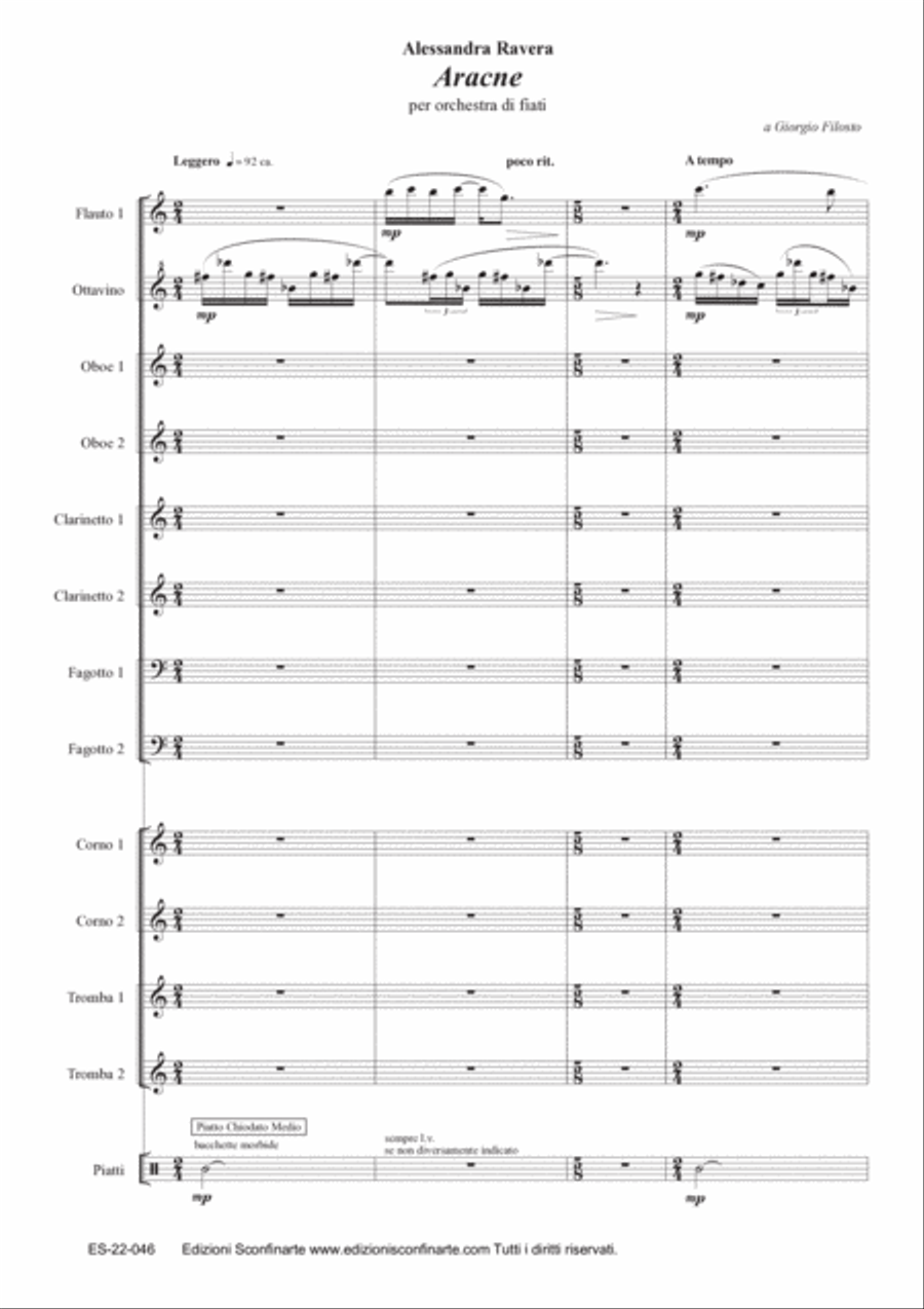 Alessandra Ravera: ARACNE (ES-22-046) - Score Only Woodwind Ensemble scores gallery preview page 5