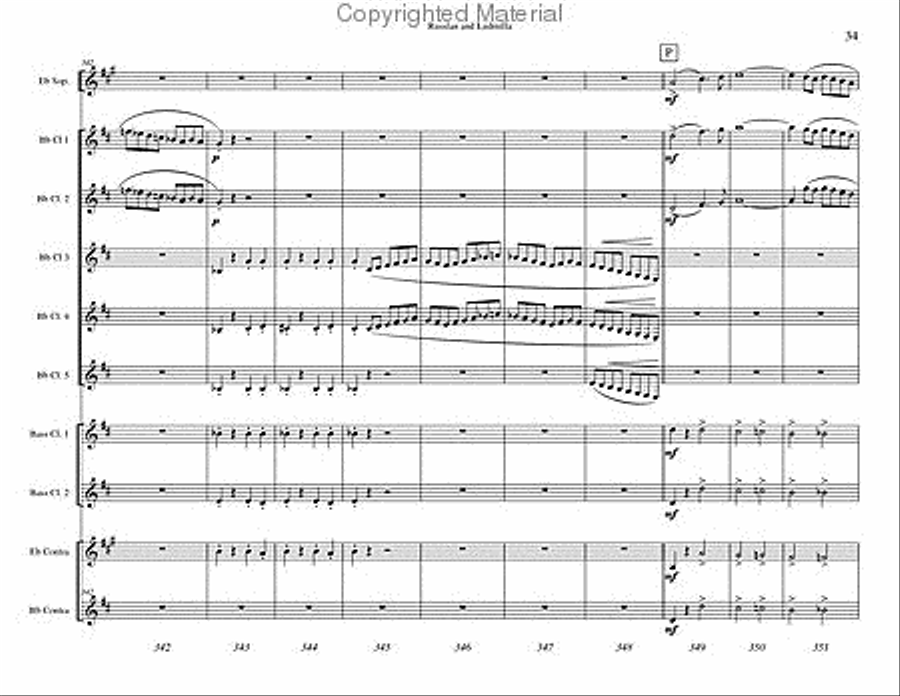 Russlan and Ludmilla Overture Clarinet Choir scores gallery preview page 35