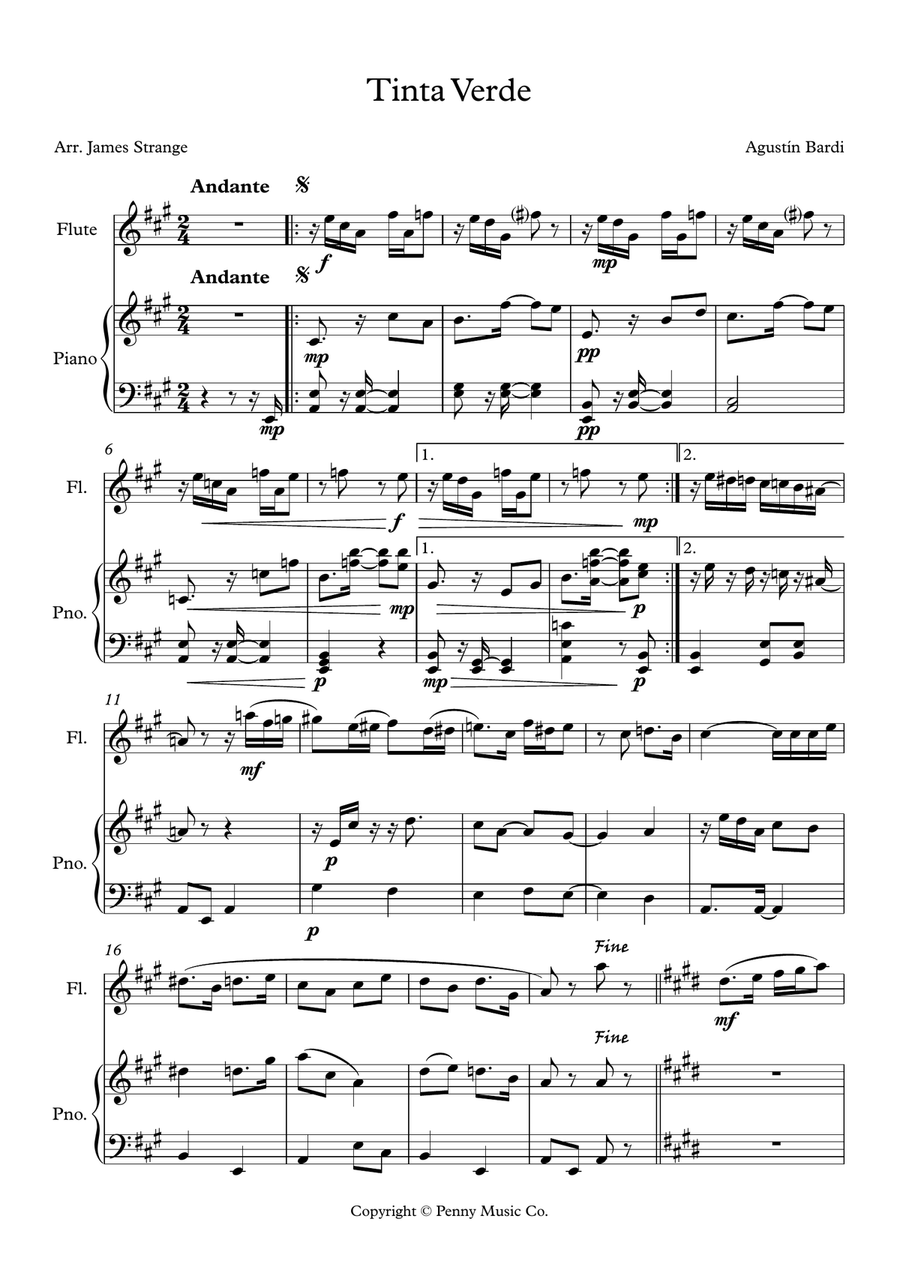 Tinta Verde Tinta Verde Flute Solo scores gallery preview page 5