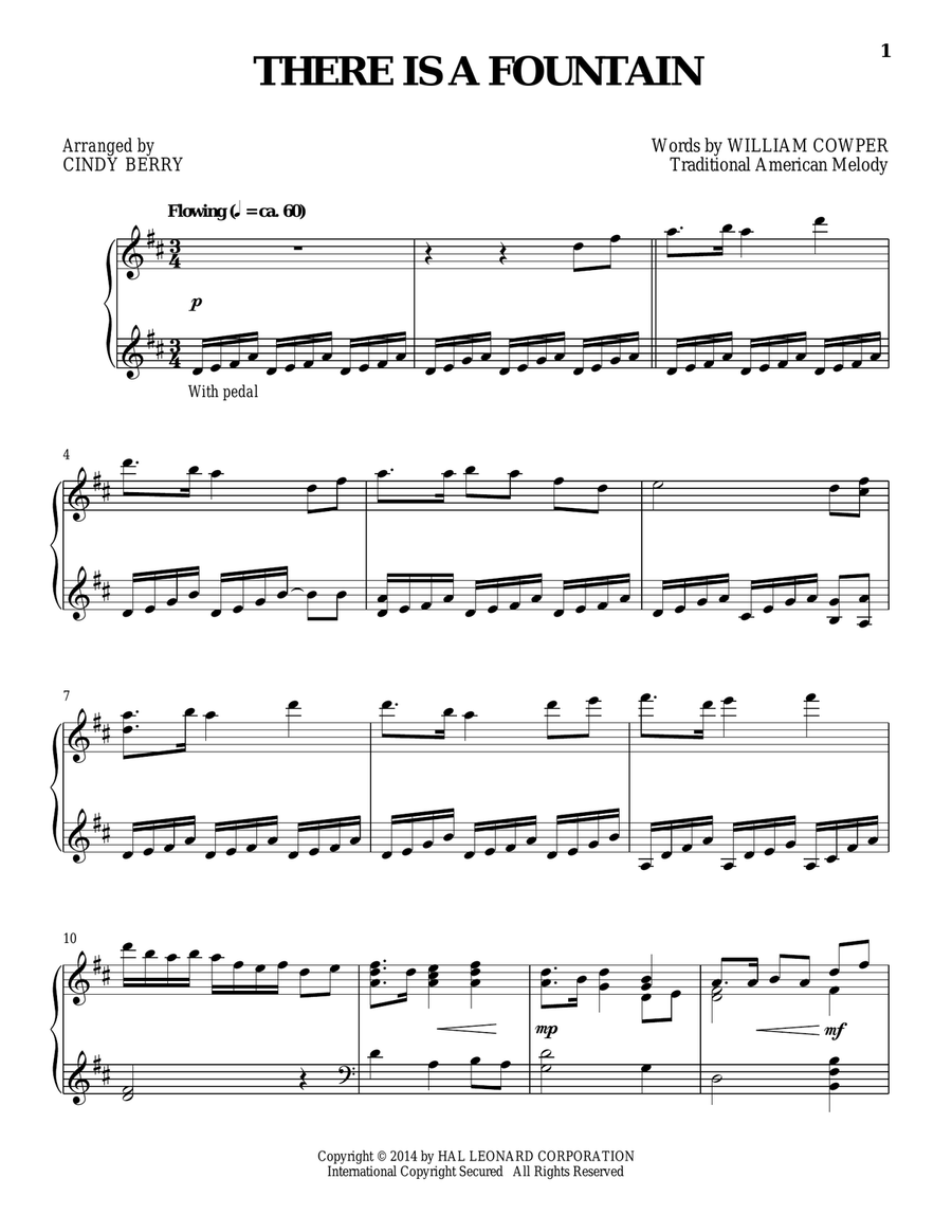 There Is A Fountain There Is A Fountain Piano Solo scores gallery preview page 1