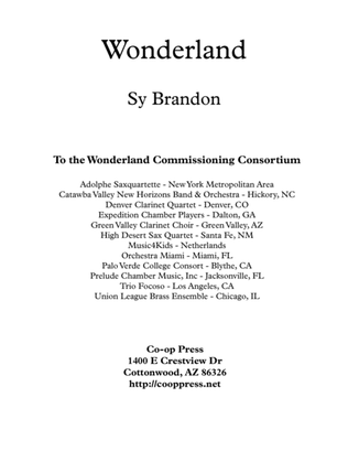 Book cover for Wonderland for Woodwind Quintet
