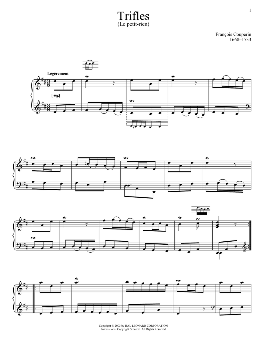 Le Petit Rien (Trifle) Piano Solo scores gallery preview page 1