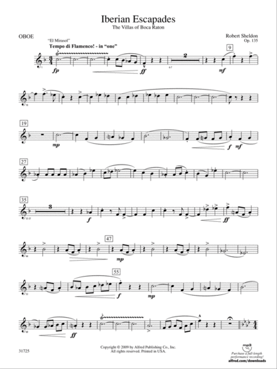 Iberian Escapades: Oboe Concert Band scores gallery preview page 1