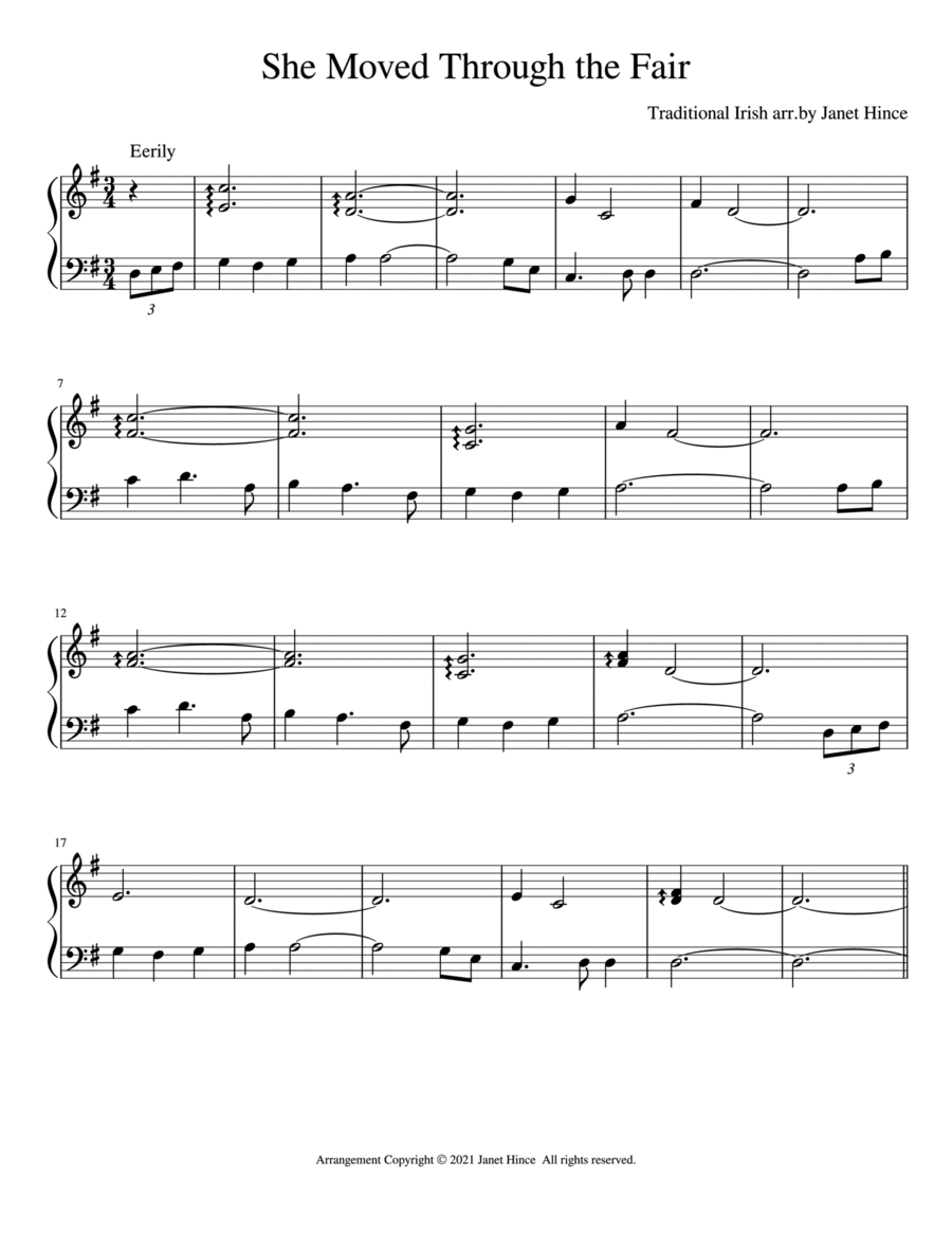 She Moved Through the Fair Harp scores gallery preview page 1