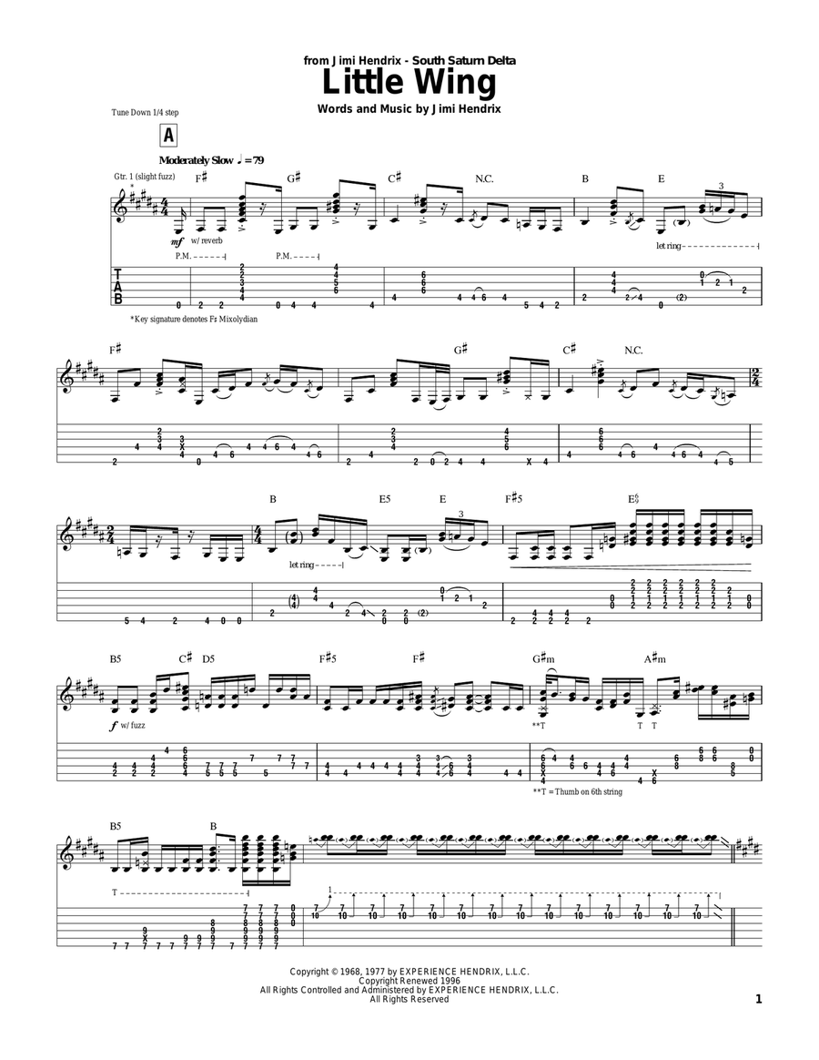Little Wing Little Wing Acoustic Guitar scores gallery preview page 1