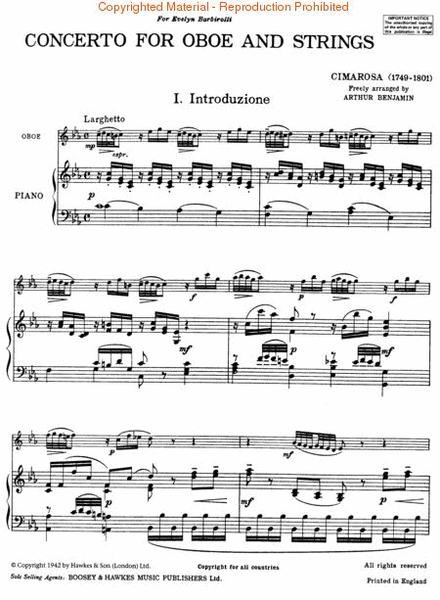 Concerto by Domenico Cimarosa Piano Accompaniment - Sheet Music