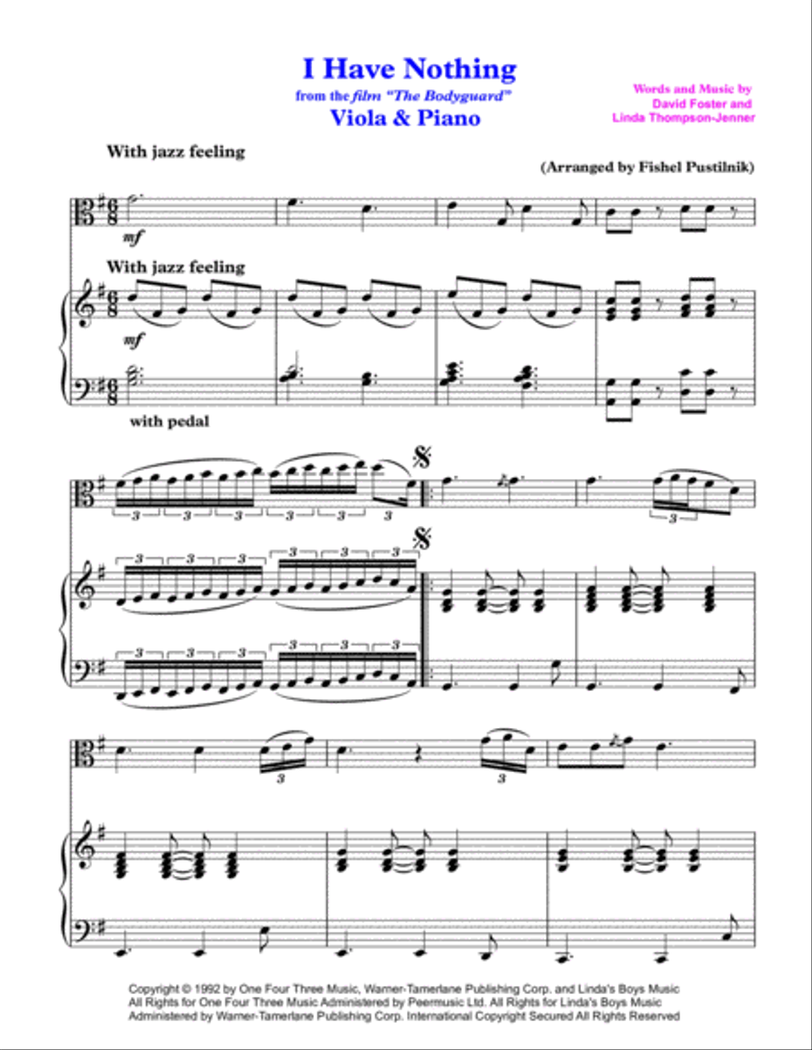 I Have Nothing Viola scores gallery preview page 2