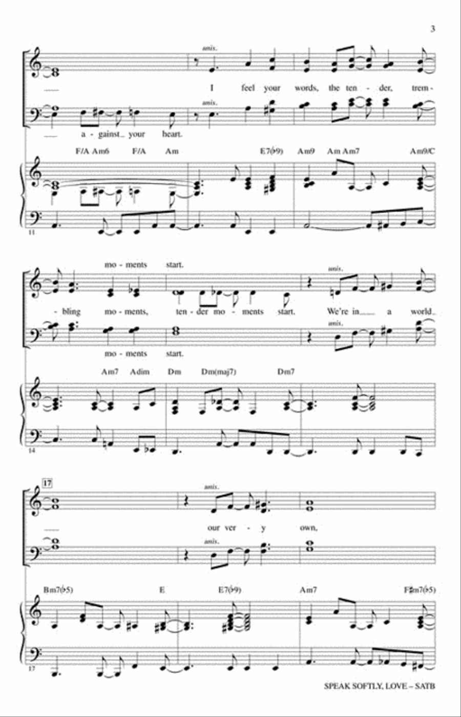 Speak Softly Love Choir scores gallery preview page 3