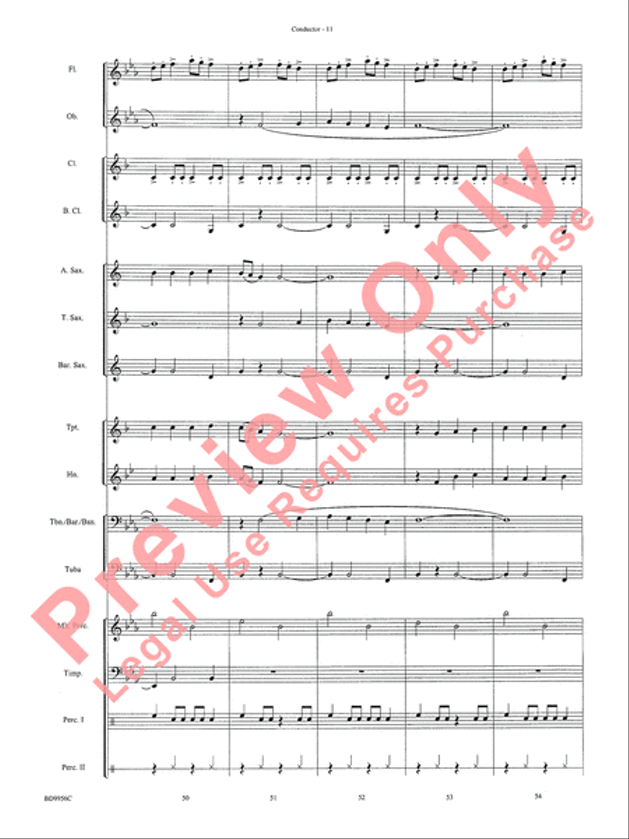 Drummer's Christmas Carol Concert Band scores gallery preview page 13