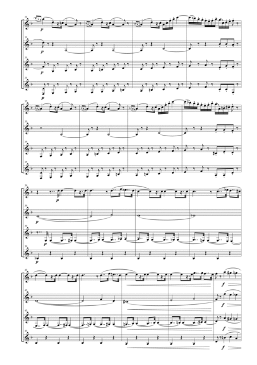 Carmen Suite No. 2 for Clarinet Quartet Clarinet Quartet scores gallery preview page 3