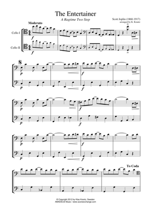 The Entertainer, Ragtime (easy, abridged) for cello duet