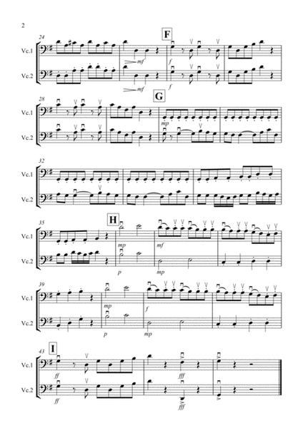 Eine Kleine Nachtmusik (1st movement) for Cello Duet image number null