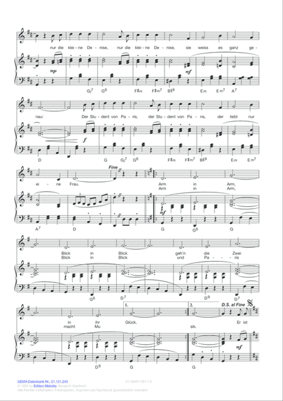 Der Student von Paris Voice scores gallery preview page 3