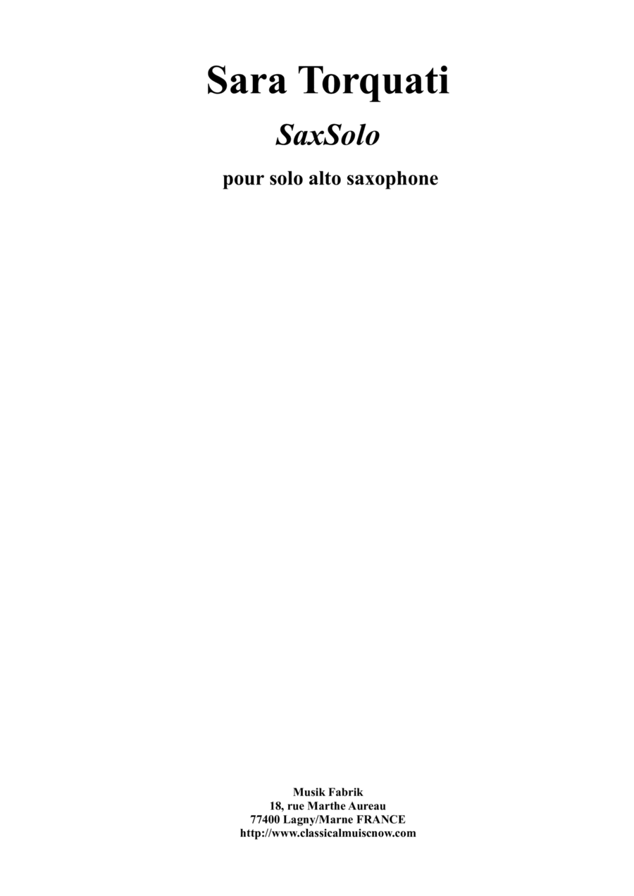 SaxSolo SaxSolo Alto Saxophone scores gallery preview page 1