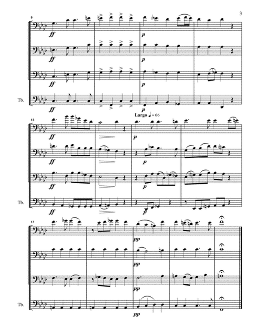 Bruckner - Am Grabe (WAB 2) transcribed for 3 Trombones & Tuba - Score and Parts image number null