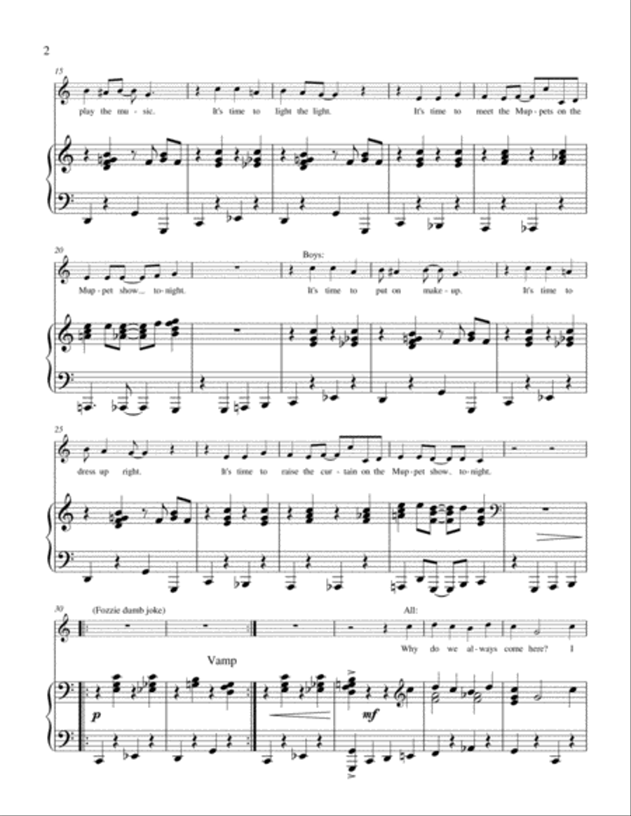 The Muppet Show Theme The Muppet Show Theme Voice scores gallery preview page 2