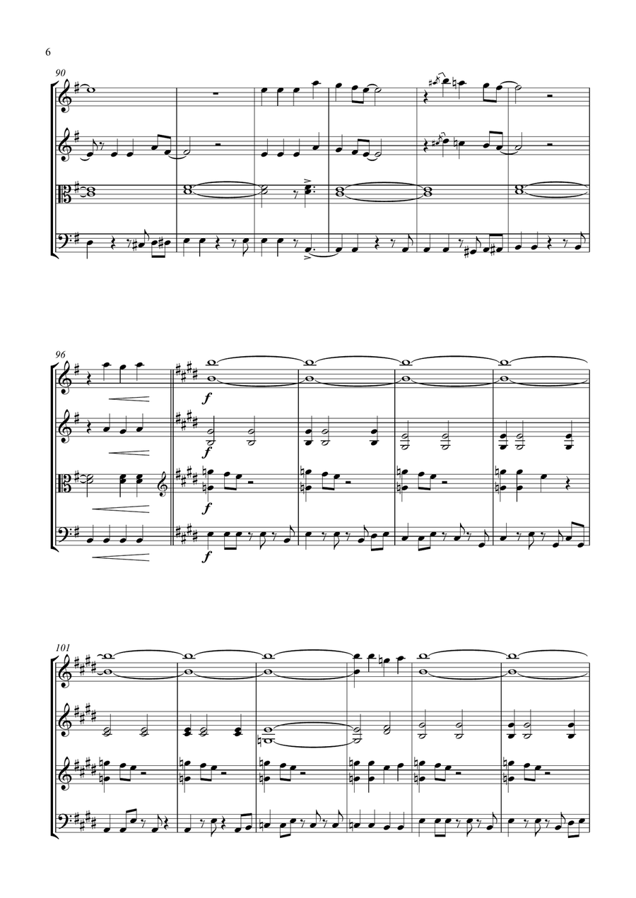 Lovely Day String Quartet scores gallery preview page 6