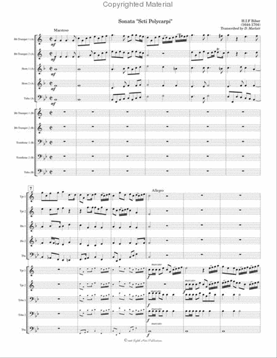Sonata Sancti Polycarpi Score and Parts scores gallery preview page 2
