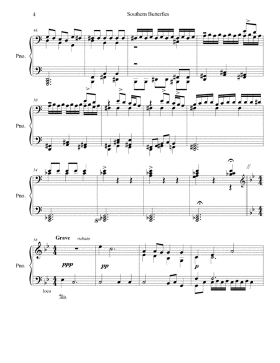 Southern Butterflies Piano Solo scores gallery preview page 4