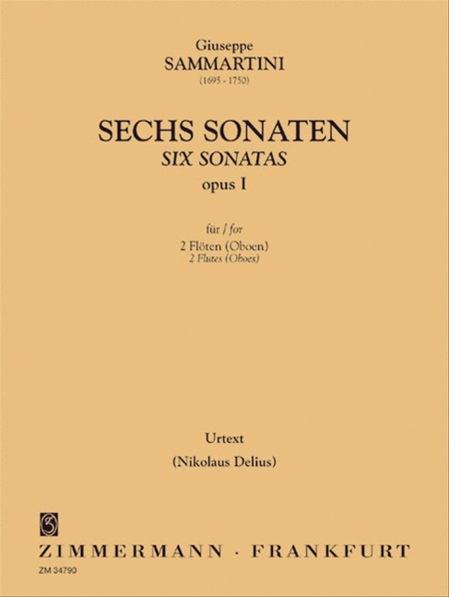 Six Sonatas op. I Six Sonatas op. I Flute scores gallery preview page 1