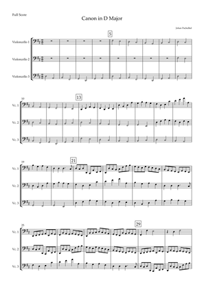 Canon in D Major (Johann Pachelbel) for Cello Trio