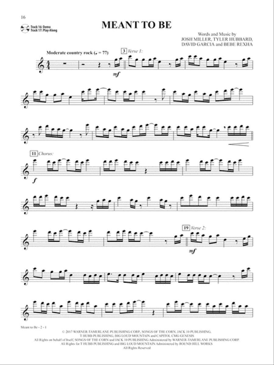 Pop & Country Instrumental Solos Flute Flute Solo scores gallery preview page 17