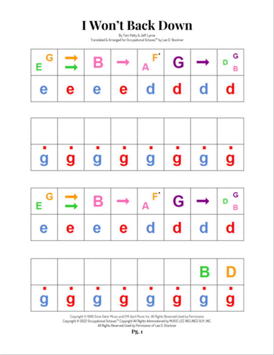 I Won't Back Down Piano Solo scores gallery preview page 2