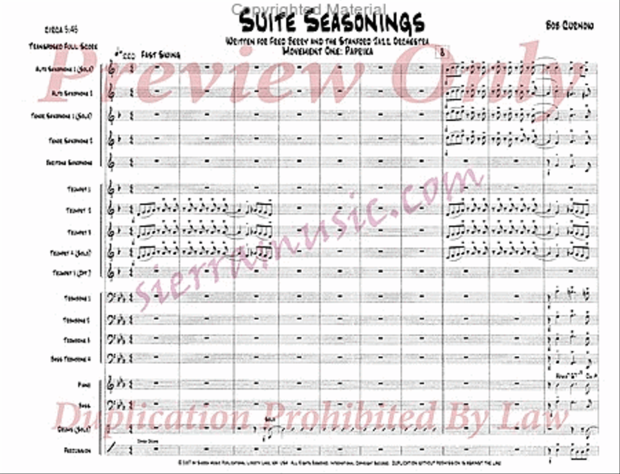Paprika (MM 1 - Suite Seasonings) Big Band scores gallery preview page 2